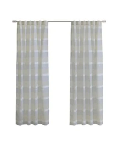 Habitat 100 Polyester Nathan Stripe Sheer Faux Linendual Header Curtain Panel 52 X22 X 108 X22 Blue