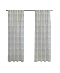 Habitat 100 Polyester Nathan Stripe Sheer Faux Linendual Header Curtain Panel 52 X22 X 108 X22 Blue