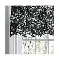 Ellis Curtain Athena Crushed Taffeta Rod Pocket Valance - 48x15", Black