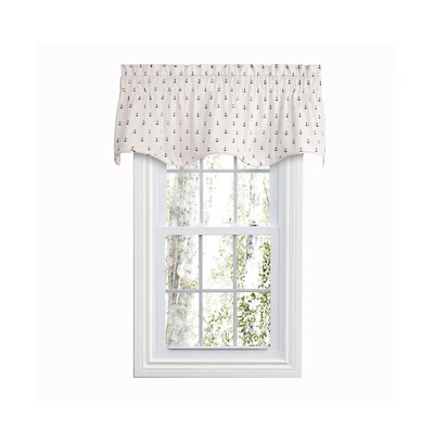 Ellis Curtain Voyage Lined Scallop 3" Rod Pocket Valances for Windows 50" x 17" Navy