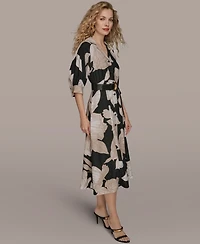 Donna Karan New York Women's Floral Midi Shirt Dress