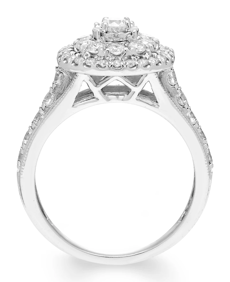 Macy's Diamond Halo Ring (1 ct. t.w.) in 14k White Gold