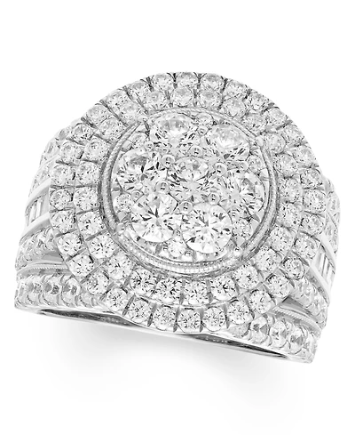 Macy's Diamond Cluster Halo Ring (3 ct. t.w.) in 14k White Gold