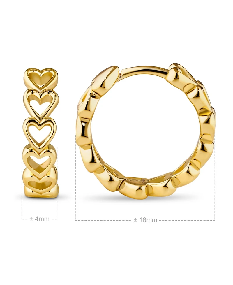 Devata Open Heart Hoop Earrings in Gold Plated Sterling Silver