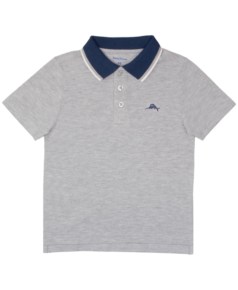 Tommy Bahama Boys Short Sleeve Embroidered Heather Polo Shirt