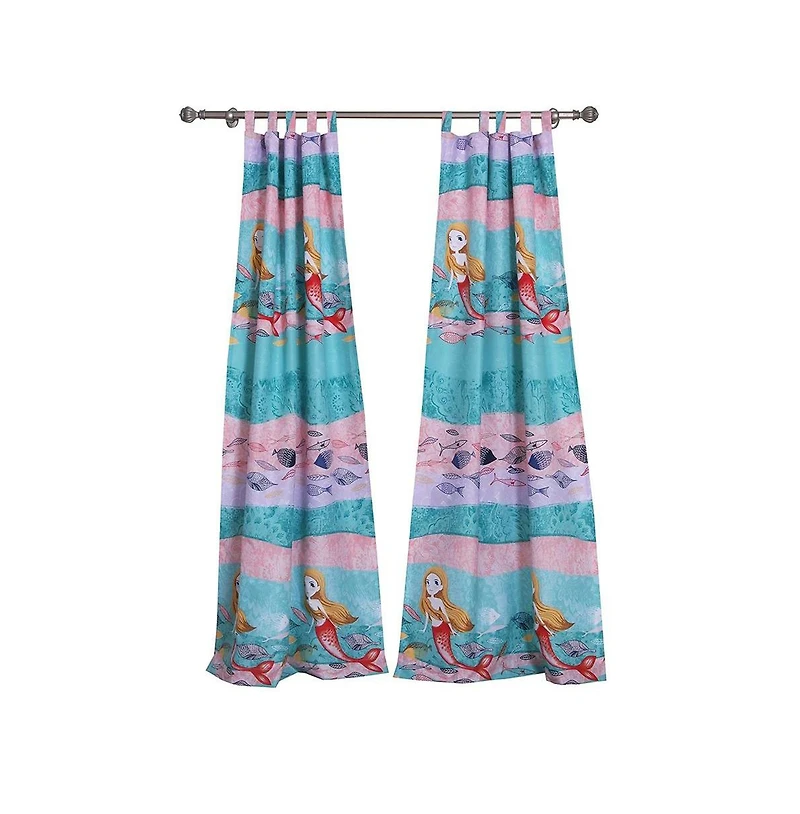 Greenland Home Fashion Mermaid High Quality Polyester Fabric Curtain Valance With 3" Rod Pocket - Multi 84x21"