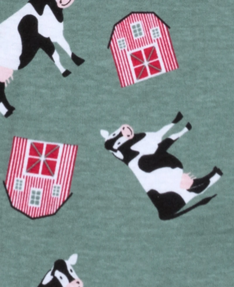 Leveret Dog Cotton Pajama Cow Green