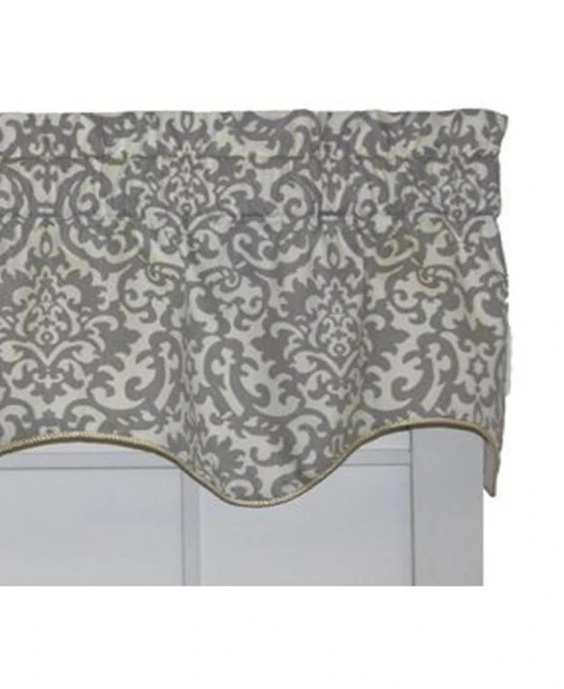 Ellis Curtain Duncan High Quality Room Darkening Solid Natural Color Lined Scallop Window Valance - 50 x15"