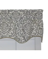Ellis Curtain Duncan High Quality Room Darkening Solid Natural Color Lined Scallop Window Valance - 50 x15"