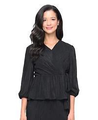 Alex Evenings Petite 3/4-Sleeve Micro-Pleated Top