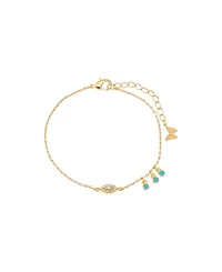 by Adina Eden Evil Eye x Dangling Turquoise Bezel Bracelet