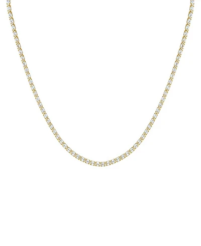by Adina Eden Cubic Zirconia Oval Four Prong Tennis Necklace