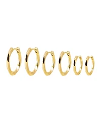 by Adina Eden Solid Three Size Gold Plated Huggie Earring Combo Set