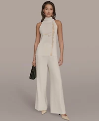 Donna Karan New York Women's Printed Turtle Neck Top