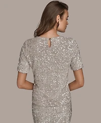 Donna Karan New York Women's Sequin Detail Top
