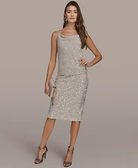 Donna Karan New York Women's Sequin Detail Cowl Neck Camisole