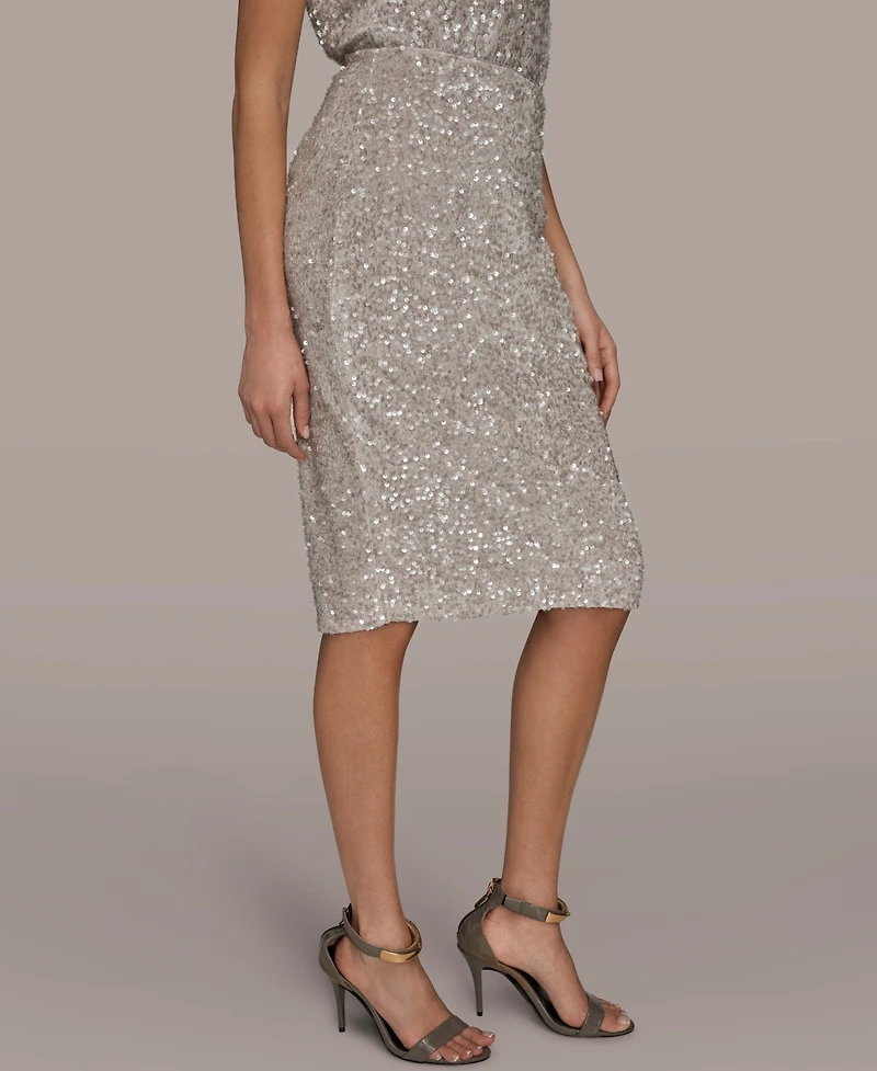 Donna Karan New York Women's Sequin Detail Midi Skirt