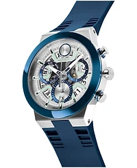 Movado Men's Bold Fusion Swiss Quartz Chrono Blue Silicone Watch, 44.50mm