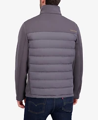 Nautica Men's Transitional Mixed Media Zip Front Jacket