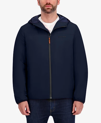 Nautica Men's Hooded Transitional Zip Front Jacket