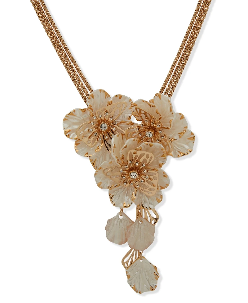 lonna & lilly Multi-Stone Flower Frontal Necklace