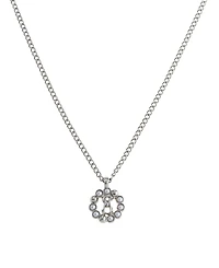 Steve Madden Faux Cultured Pearl Signature Circle Pendant Necklace