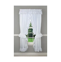 Ellis Curtain 2-Piece Ruffled Priscilla Window Curtain Panel Pair with ties