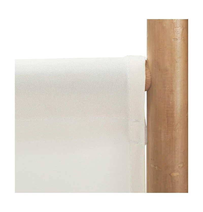 vidaXL Folding 4-Panel Room Divider 63" Bamboo and Canvas