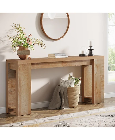 Tribesigns 70.9-Inch Extra Long Console Table, Farmhouse Wood Sofa Table Behind Couch, Narrow Entryway Accent Table