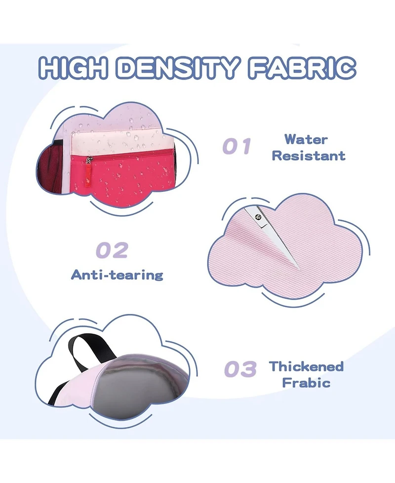 Batfox Kids Backpack, 16'' Lightweight School Backpack for Boys Girls,Casual Bookbag for Primary Elementary Middle School,Age 5-14,Pink,Large S