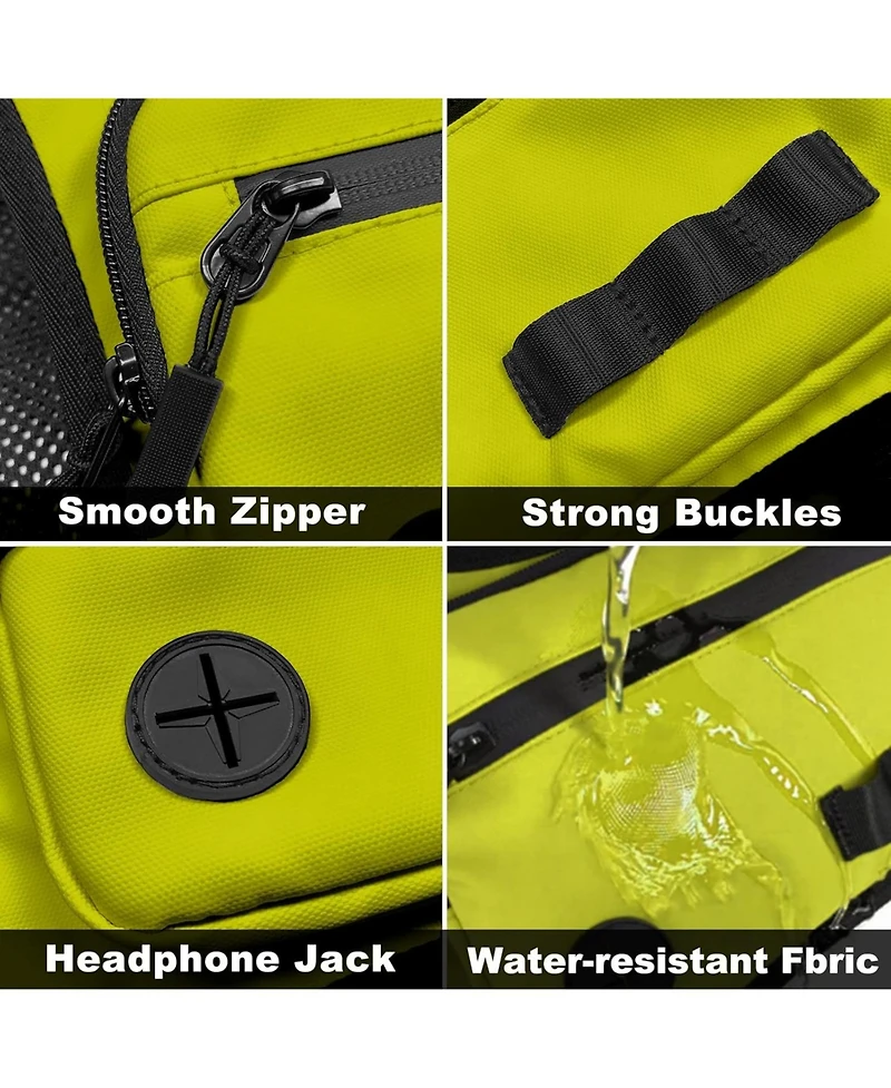 Lightweight Running Chest Pack: Outdoor Sports Vest Bag with Phone Holder for Cycling, Hiking, Workout, Skiing - Men & Women (Lemon