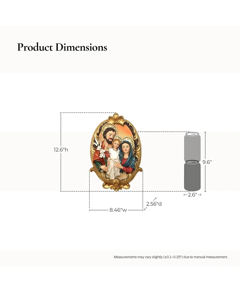 LuxenHome Holy Family Wall Plaque, Oval Religious Decor Featuring Joseph, Mary & Baby Jesus for Prayer Room & Faithful Home