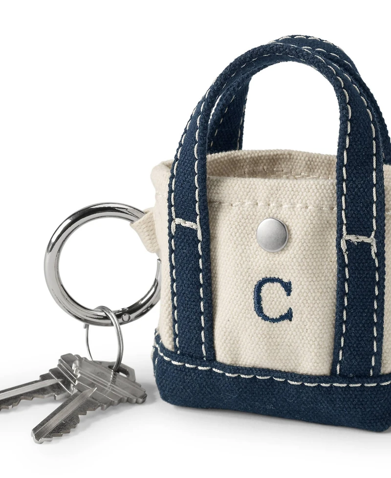 Lands' End Pre-Monogrammed Letter C Micro Canvas Tote