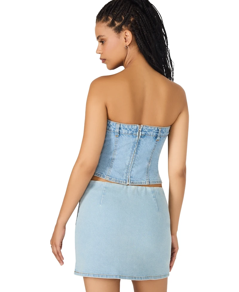 Steve Madden Women's Rosette Bustier Sleeveless Top