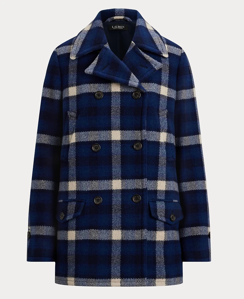 Lauren Ralph Women's Double-Breasted Plaid Coat