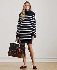 Lauren Ralph Women's Striped Turtleneck Dress