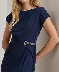 Lauren Ralph Women's Buckle-Trim Stretch Dress