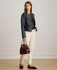 Lauren Ralph Women's Diamond-Quilted Cropped Jacket