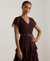 Lauren Ralph Women's Paisley Drop-Waist Dress