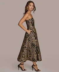 Donna Karan New York Women's Strapless Fit and Flare Midi Dress
