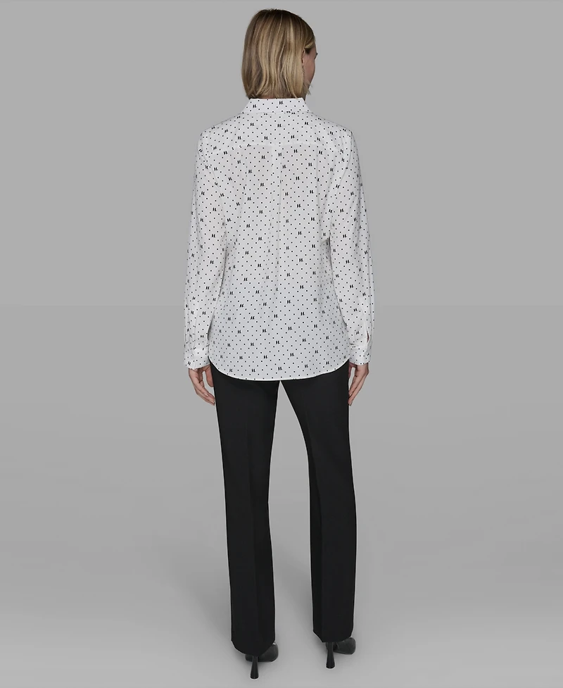 Karl Lagerfeld Paris Women's Collared Neck Top