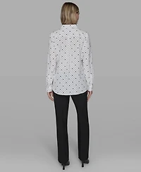 Karl Lagerfeld Paris Women's Collared Neck Top