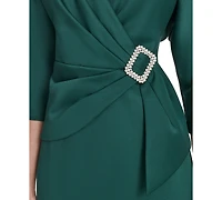 Eliza J Women's V-Neck Side Drape Cocktail Dress