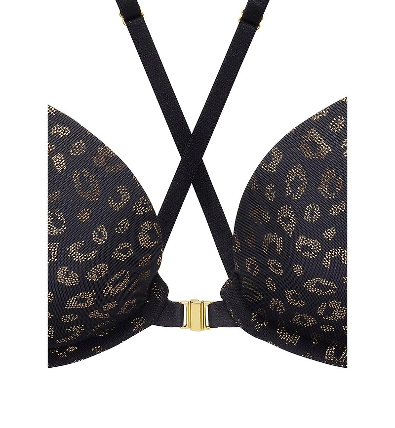 Lascana Women's Leopard Cheetah Print Strappy Push Up Bra