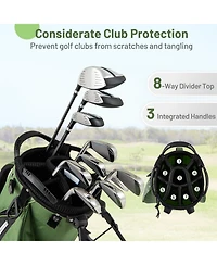 Mecale Golf Stand Bag Lightweight Golf Bag with 8 Way Top Dividers and 5 Zippered Pockets