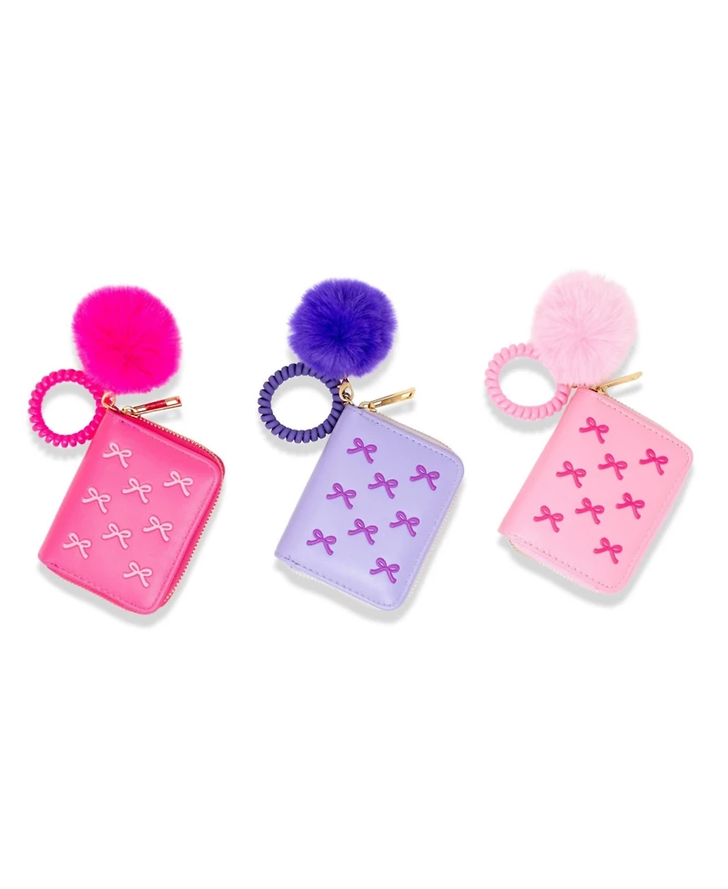 Zomi Gems Girls 3D Bow Pom Pom Zip Wallet, Hot Pink – Small, Cute, Stylish Wallet