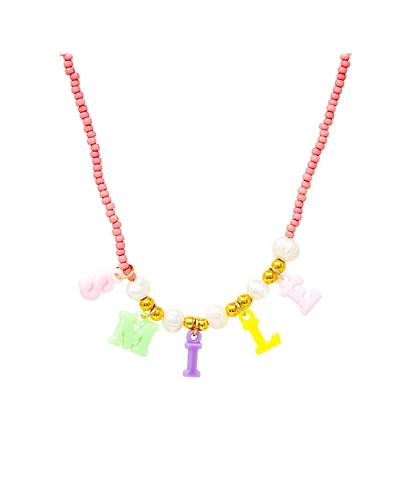 Zomi Gems Girls Smile Pink Bead Necklace