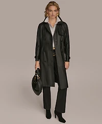 Donna Karan New York Women's Belted Leather Trench Coat