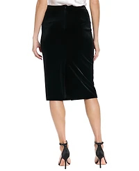 Muse Women's Long Velvet Pencil Skirt
