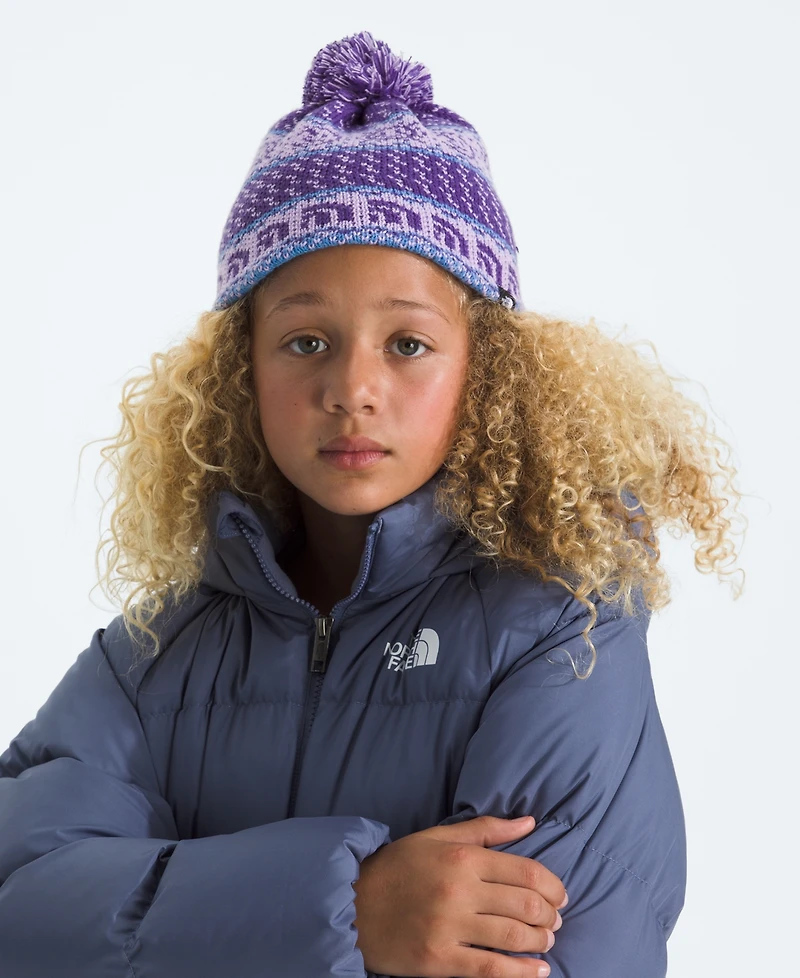 The North Face Girls 6-14 Jacquard Pattern Cabin Ski Tuke Beanie